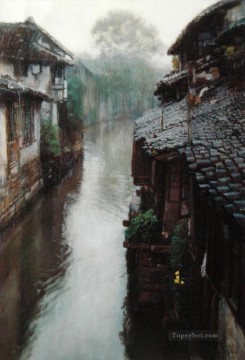 Chino Painting - Los pueblos acuáticos afectan al chino Chen Yifei